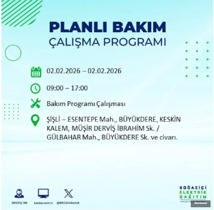 BEDAŞ duyurdu: İstanbul’un 21 ilçesinde 9 saatlik elektrik kesintisi
