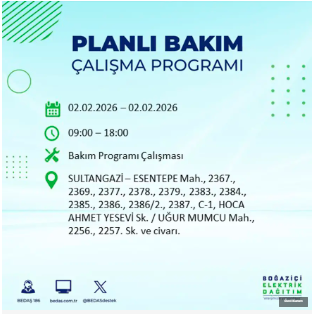 BEDAŞ duyurdu: İstanbul’un 21 ilçesinde 9 saatlik elektrik kesintisi