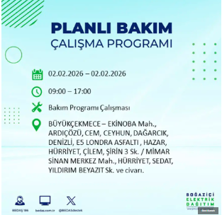 BEDAŞ duyurdu: İstanbul’un 21 ilçesinde 9 saatlik elektrik kesintisi