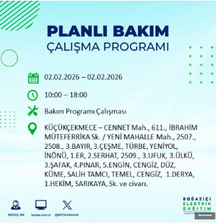 BEDAŞ duyurdu: İstanbul’un 21 ilçesinde 9 saatlik elektrik kesintisi