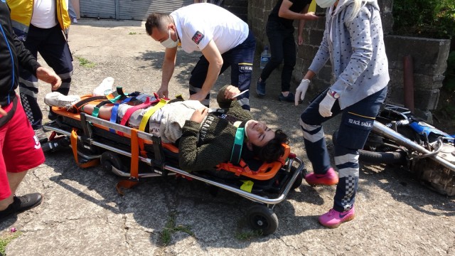 15 yaşındaki sürücü izinsiz aldığı motosiklet ile kaza yaptı