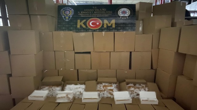 Adanada 5 milyon 550 bin kaçak makaron ele geçirildi