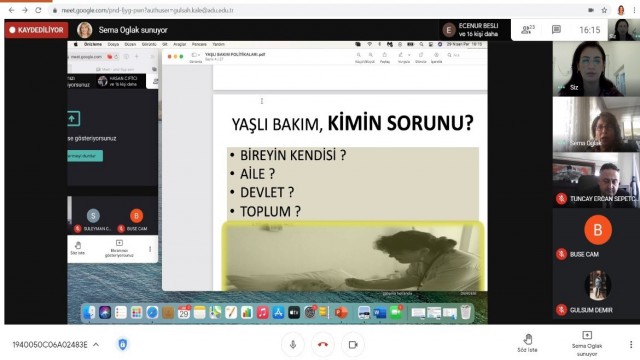 ADÜ Nazilli Sağlık Hizmetleri MYOda Avrupadaki Yaşlı Bakım Modelleri konuşuldu
