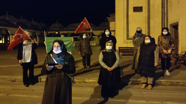 Ahlatta İsrailin saldırıları protesto edildi
