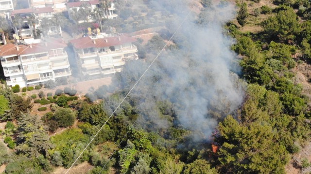 Alanya Kalesindeki orman yangını korkuttu