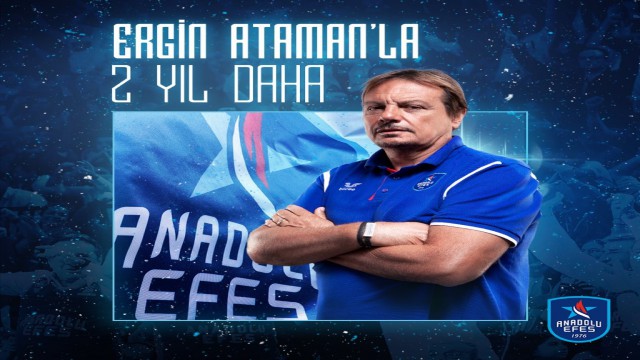 Anadolu Efes, Başantrenör Ergin Atamanın sözleşmesinin 2 yıl daha uzatıldığını açıkladı.