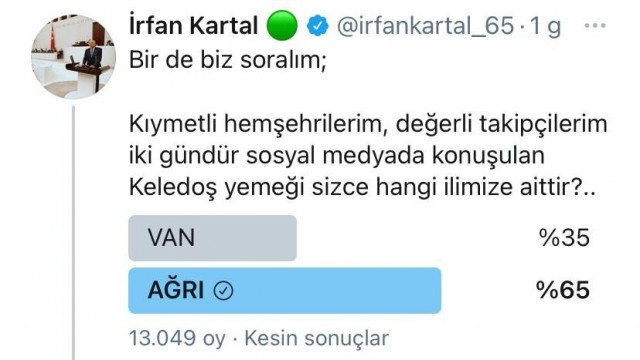Başkan Sayan: “Halkımız tescilledi, Keledoş Ağrının yemeği”