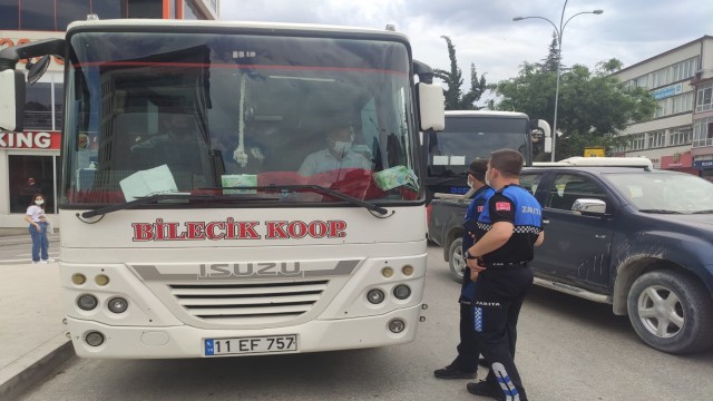 Bilecikte servis araçlarına yönelik denetim