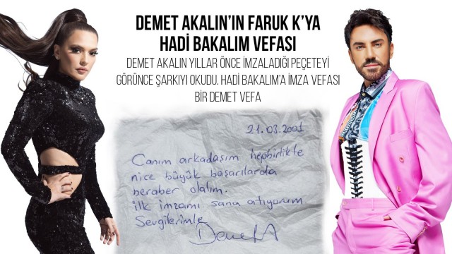 Demet Akalından Faruk K.ya Hadi Bakalım vefası