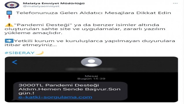 Emniyetten pandemi desteği uyarısı