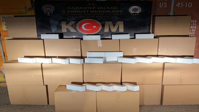 Gaziantepte 470 bin kaçak makaron ele geçirildi