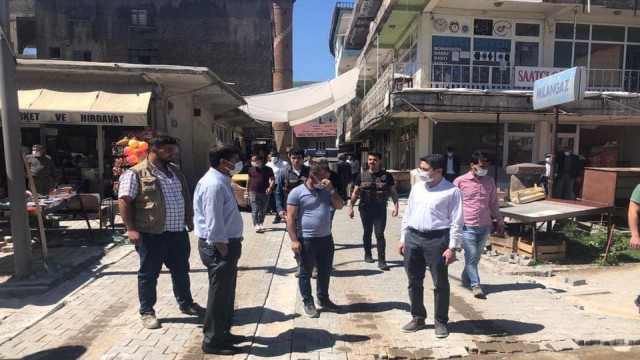 Güroymakta kilitli parke taşı döşeme çalışması