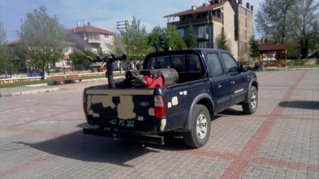 Hisarcıkta haşere ilaçlama çalışması
