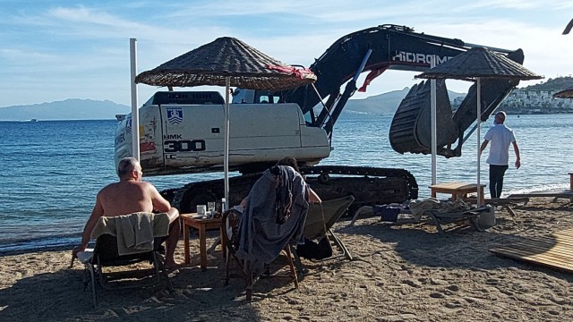 İş makinesiyle Bodrumu karıştırdı