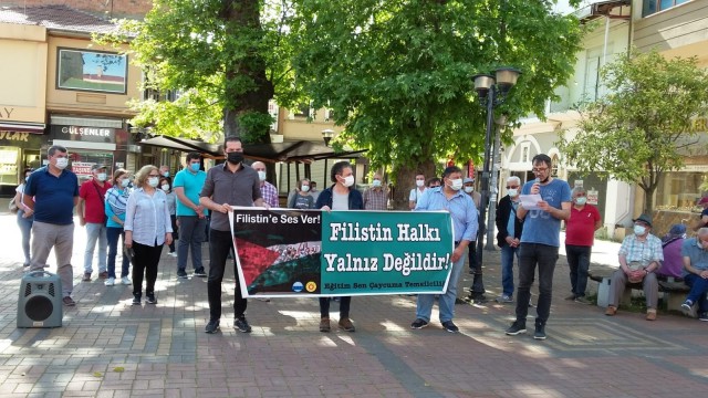 İsrailin Filistine yönelik saldırısı Çaycumada protesto edildi
