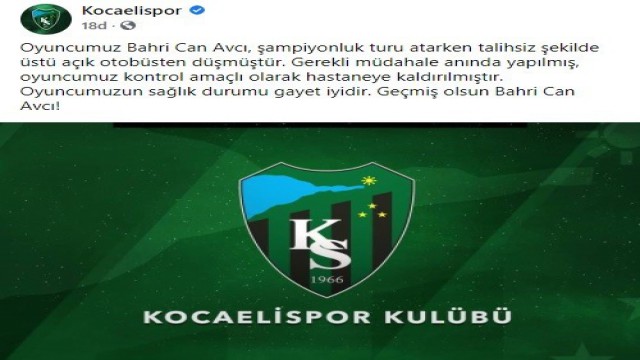 Kocaelispor şampiyonluk turunda iki futbolcu yaralandı