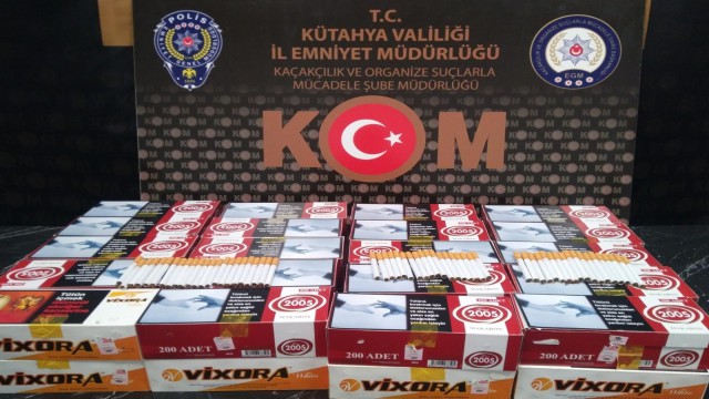 Kütahyada 8 bin adet makaron ele geçirildi