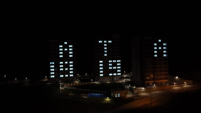 KYK yurdunda “ATA” ve “1919” yazılı görsel şöleni