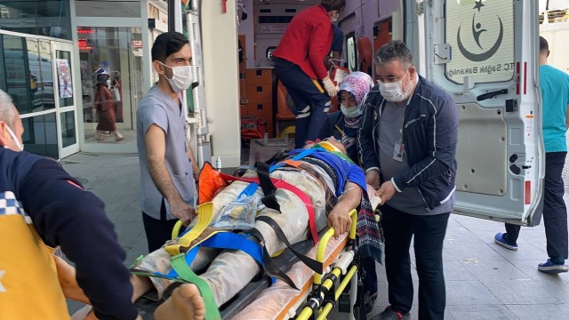 Mermer ocağında greyder lastiği patladı: 3 yaralı