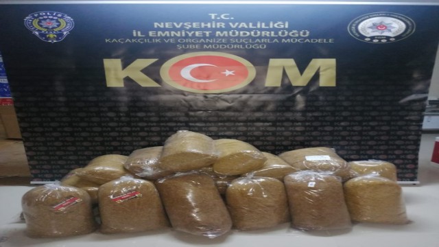 Nevşehirde 117 kilogram kıyılmış tütün ele geçirildi