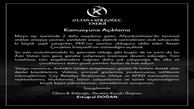 Santral yangınının altından PKK çıktı