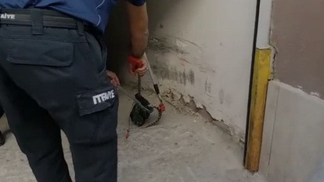 Şehir merkezinde bir garajda zehirli yılan yakalandı