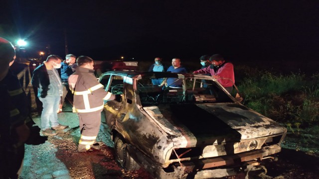 Seyir hâlindeki otomobil yandı