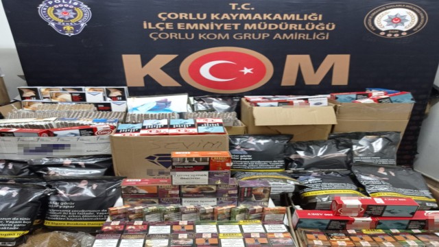 Tekirdağda 9 iş yeri ve 1 araca eş zamanlı operasyon