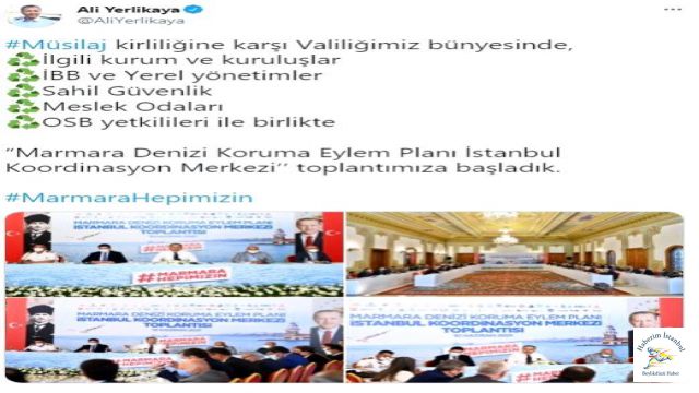 İstanbul Valiliği'nde Müsilaj Toplantısı Başladı