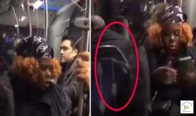 Afrikalı kadın, İstanbul'da metrobüsü birbirine kattı!