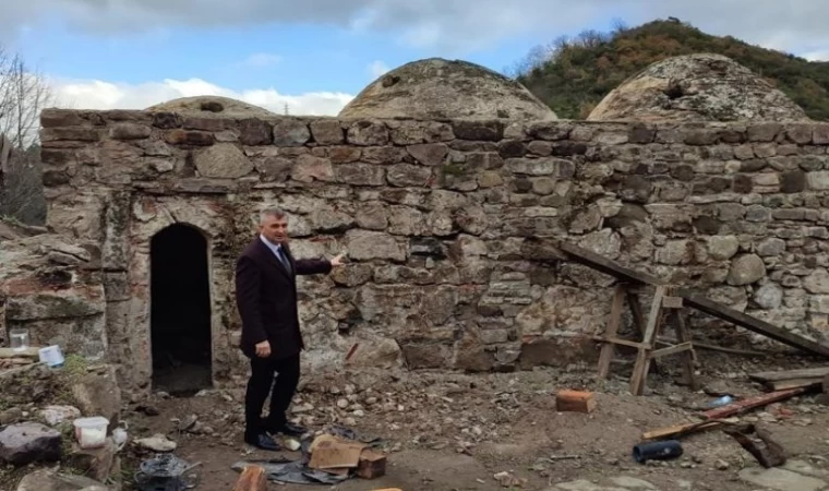 Kocaeli Gölcük’te tarihi hamamın restorasyonu sürüyor