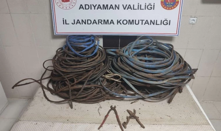Adıyaman’da kablo hırsızları kıskıvrak yakalandı