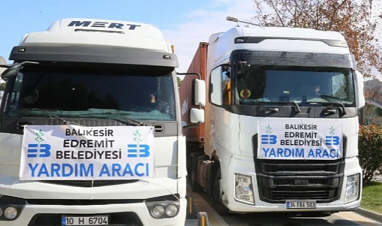 Edremit’ten üç günde 17 tır yardım gönderildi
