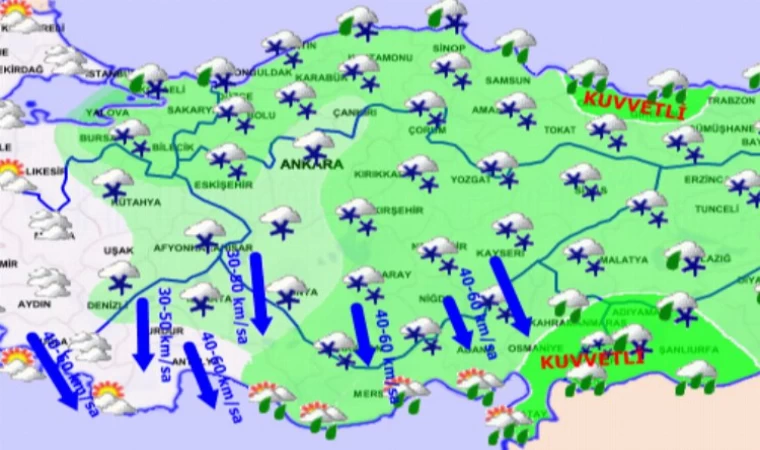 Ege ve Marmara kıyıları hariç kar uyarısı