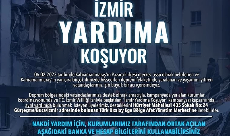 Kurumlar birleşti “İzmir Yardıma Koşuyor” kampanyası başladı