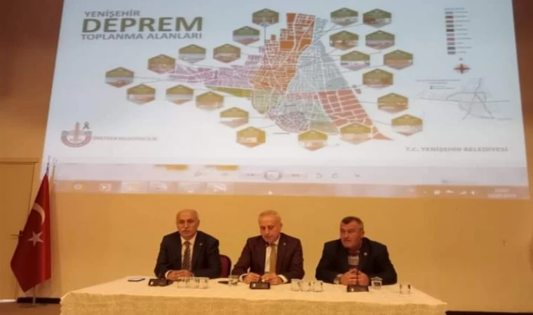 Bursa Yenişehir’de muhtarlara deprem önlemleri sunumu