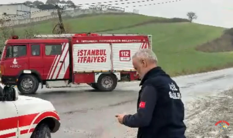 Arnavutköy’de otomobil su kanalına uçtu