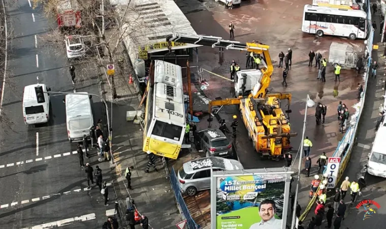 İETT otobüsü otoparka daldı: Facia saniyelerle atlatıldı