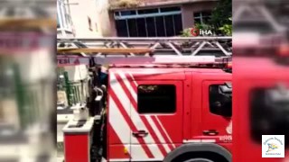 Yangında komşuları yaralandı, onlar canlı yayın yaptı