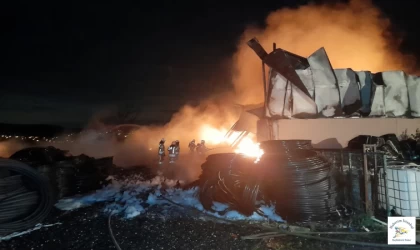 Çatalca'da korkutan yangın: İki fabrika alev alev yandı