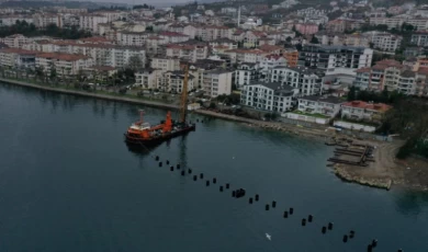 Değirmendere çekek yerine 85 kazık