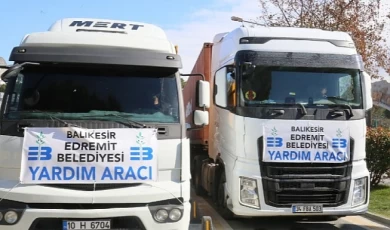 Edremit’ten üç günde 17 tır yardım gönderildi