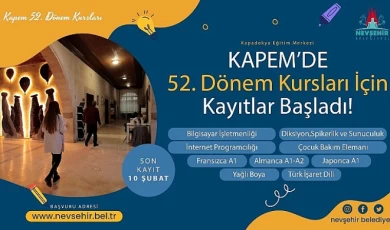 KAPEM’de 52. Dönem Kursları İçin Kayıtlar Başladı