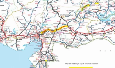 Karayolları’ndan alternatif güzergahlara ilişkin harita