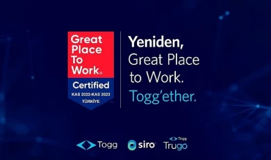 Togg Yeniden 'Great Place to Work’ Sertifikası Kazandı