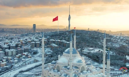 Çamlıca’da karın ardından büyüleyen gün batımı